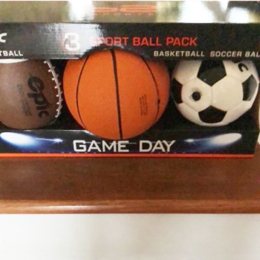 Sport 3 ball pack P2 Sports Football, Basketball, & Soccer Game Day Epic new